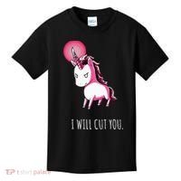 I Will Cut You Stabby Unicorn Funny Kids T-Shirt thumb 0