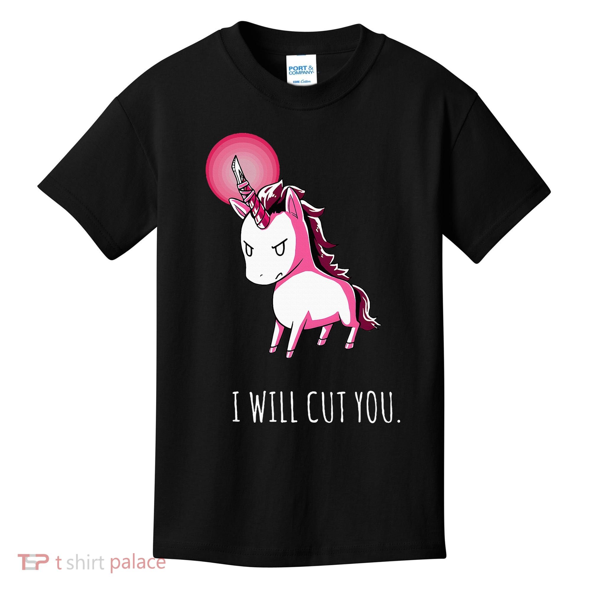 I Will Cut You Stabby Unicorn Funny Kids T-Shirt