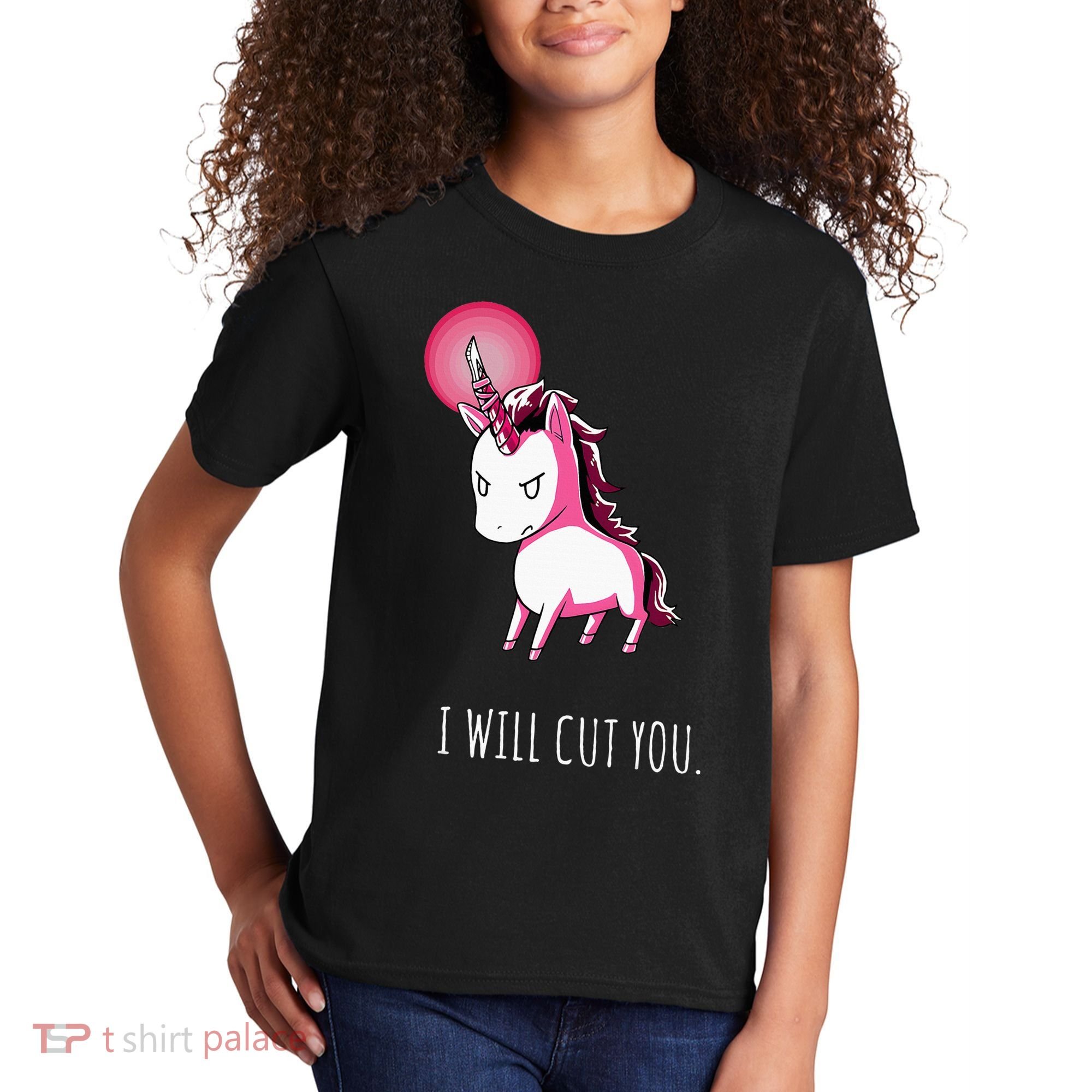I Will Cut You Stabby Unicorn Funny Kids T-Shirt
