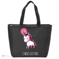 I Will Cut You Stabby Unicorn Funny Tote Bag thumb 0
