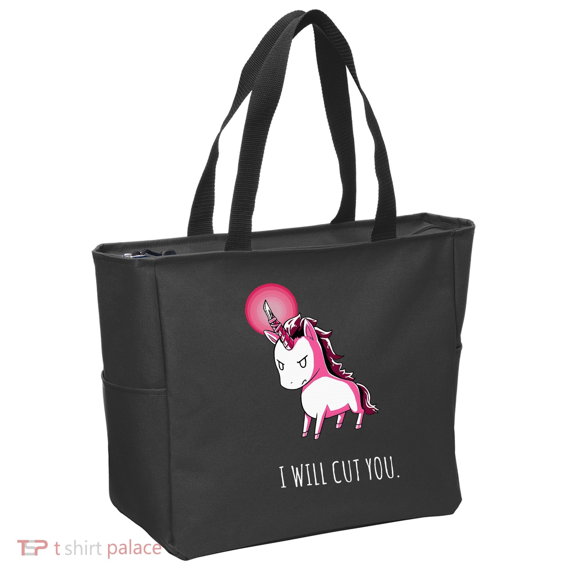 I Will Cut You Stabby Unicorn Funny Tote Bag