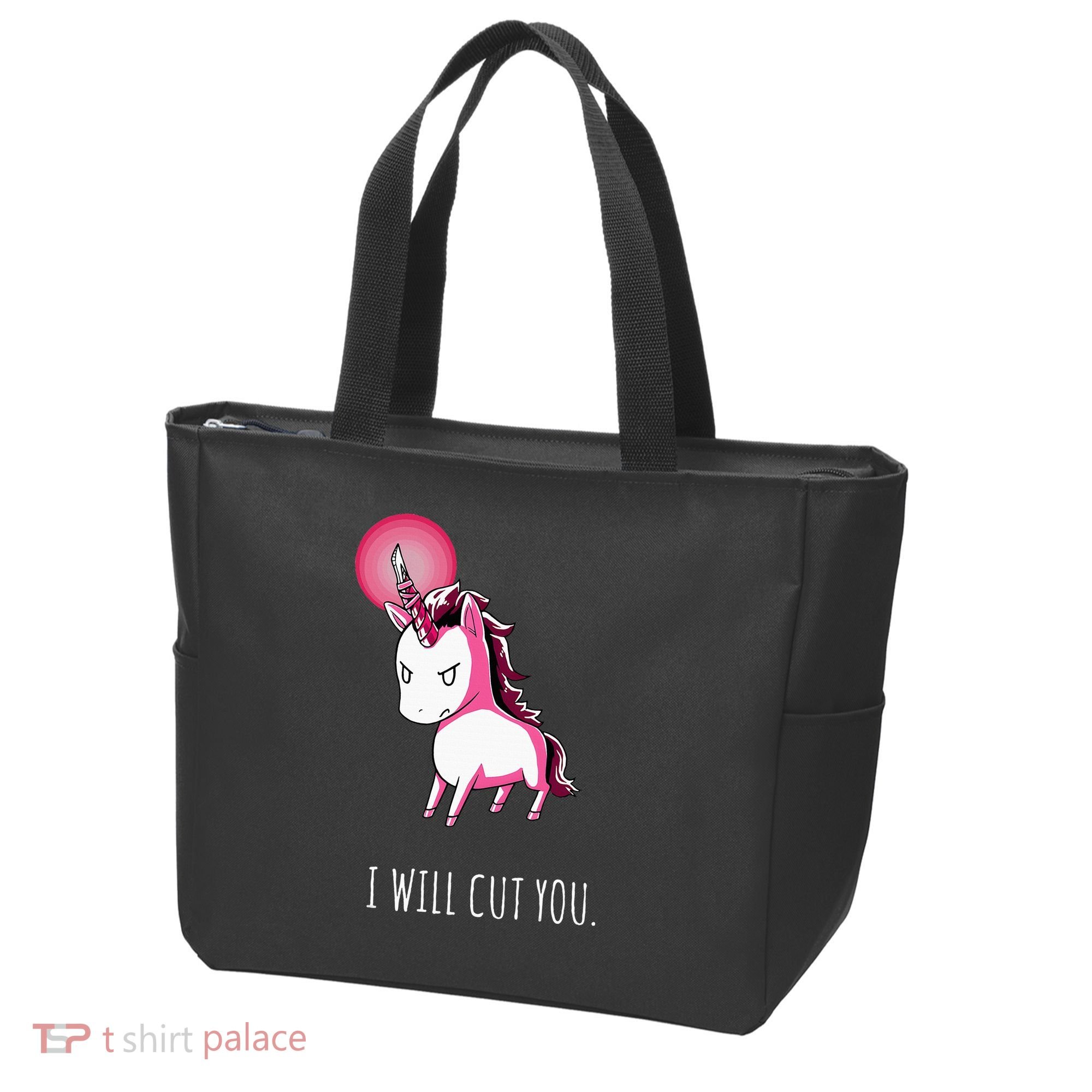 I Will Cut You Stabby Unicorn Funny Tote Bag