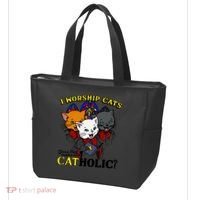 I Worship Cats Does That Make Me Catholic Funny Cat Lovers Tote Bag thumb 3