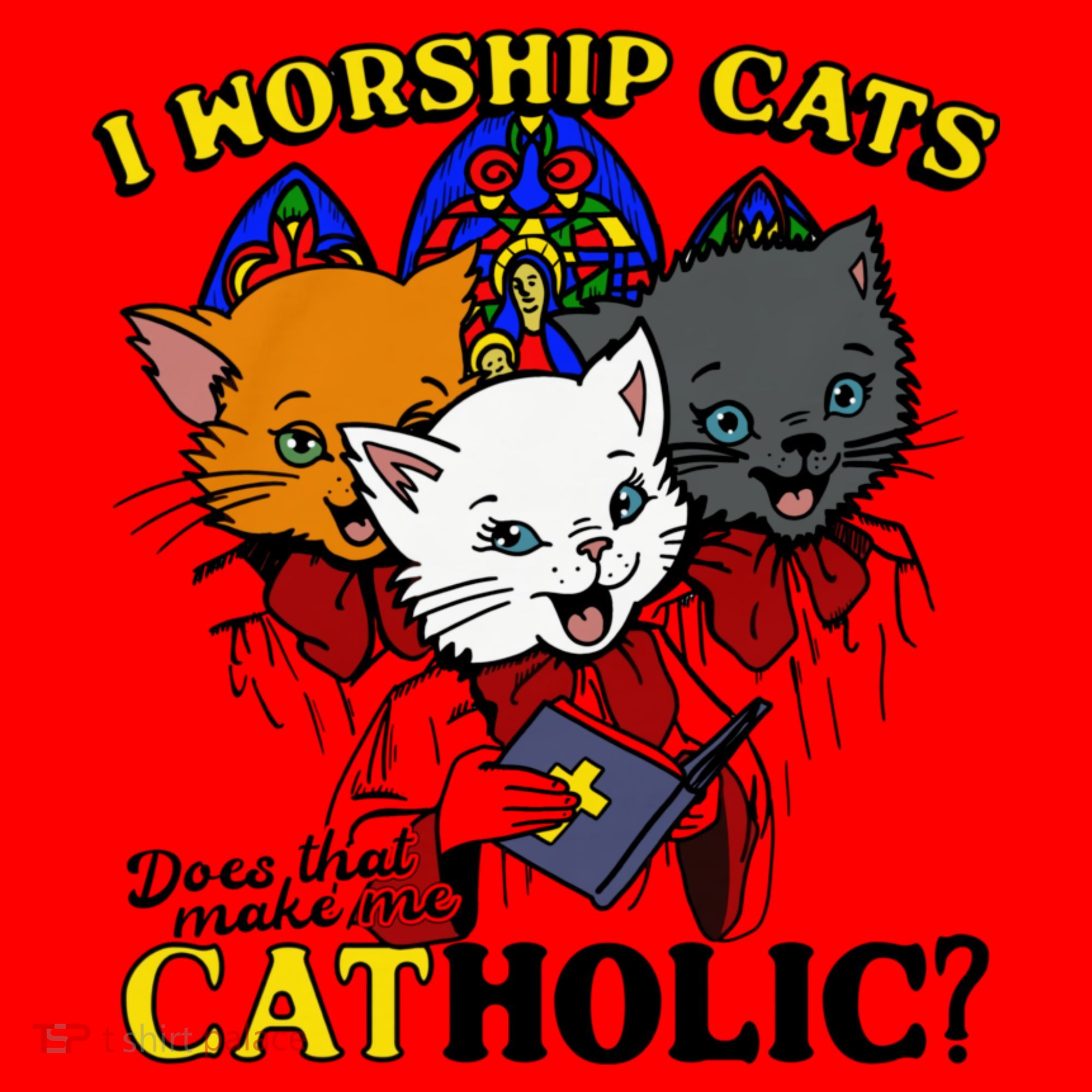 I Worship Cats Does That Make Me Catholic Funny Cat Lovers Santa Hat