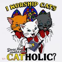 I Worship Cats Does That Make Me Catholic Funny Cat Lovers Women's Tank Top thumb 5