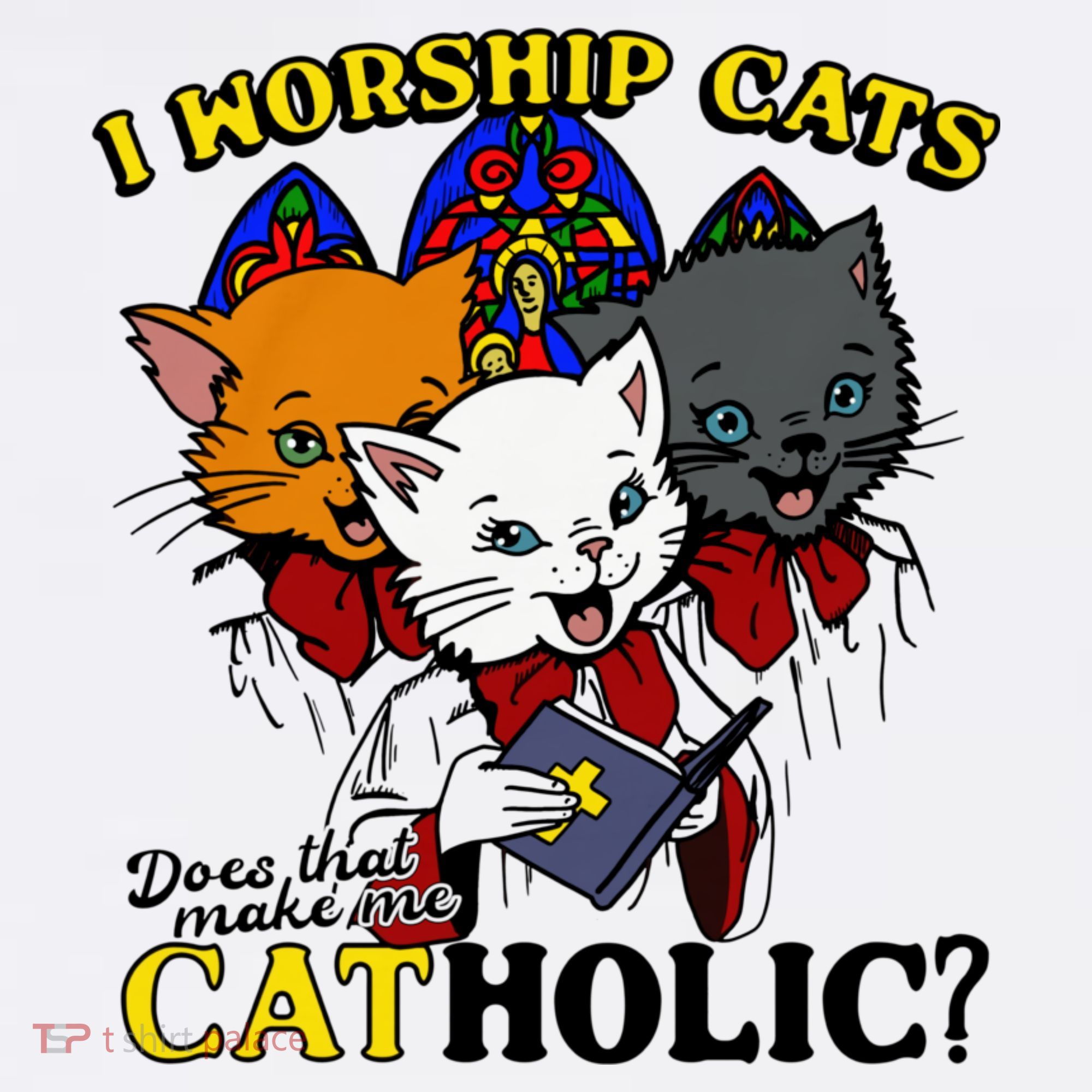 I Worship Cats Does That Make Me Catholic Funny Cat Lovers Baby Bodysuit