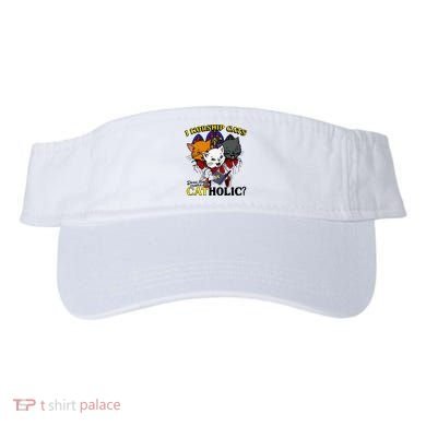 I Worship Cats Does That Make Me Catholic Funny Cat Lovers Visor
