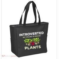 Introverted Willing Discuss Plants Lover Gardening Gardener Tote Bag thumb 2