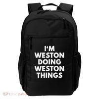 Im Weston Doing Weston Things First Name Backpack thumb 0