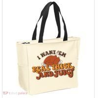 I Want Em Real Thick And Juicy Funny Thanksgiving Tote Bag thumb 2