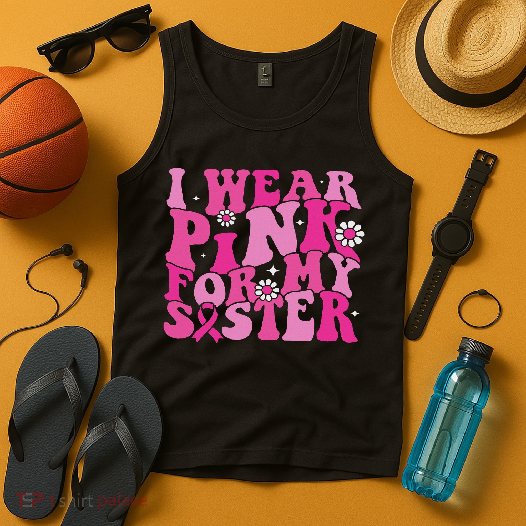 I Wear For My Sister Breast Cancer Awareness Women Tank Top