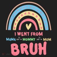 I Went From Mama To Mommy To Mom Bruh Rainbow Women's Sweatshirt thumb 2