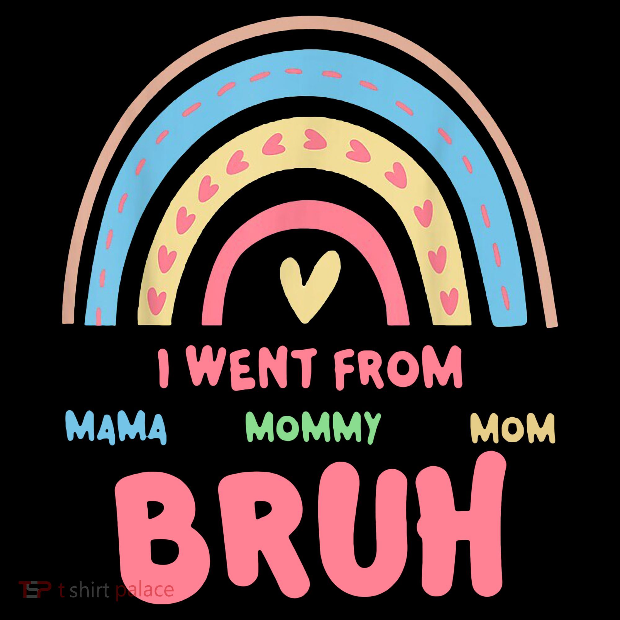I Went From Mama To Mommy To Mom Bruh Rainbow Coffee Mug
