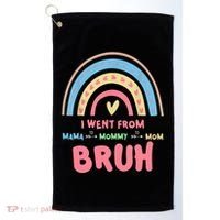 I Went From Mama To Mommy To Mom Bruh Rainbow Golf Towel thumb 0