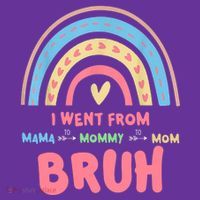I Went From Mama To Mommy To Mom Bruh Rainbow Long Sleeve Shirt thumb 2