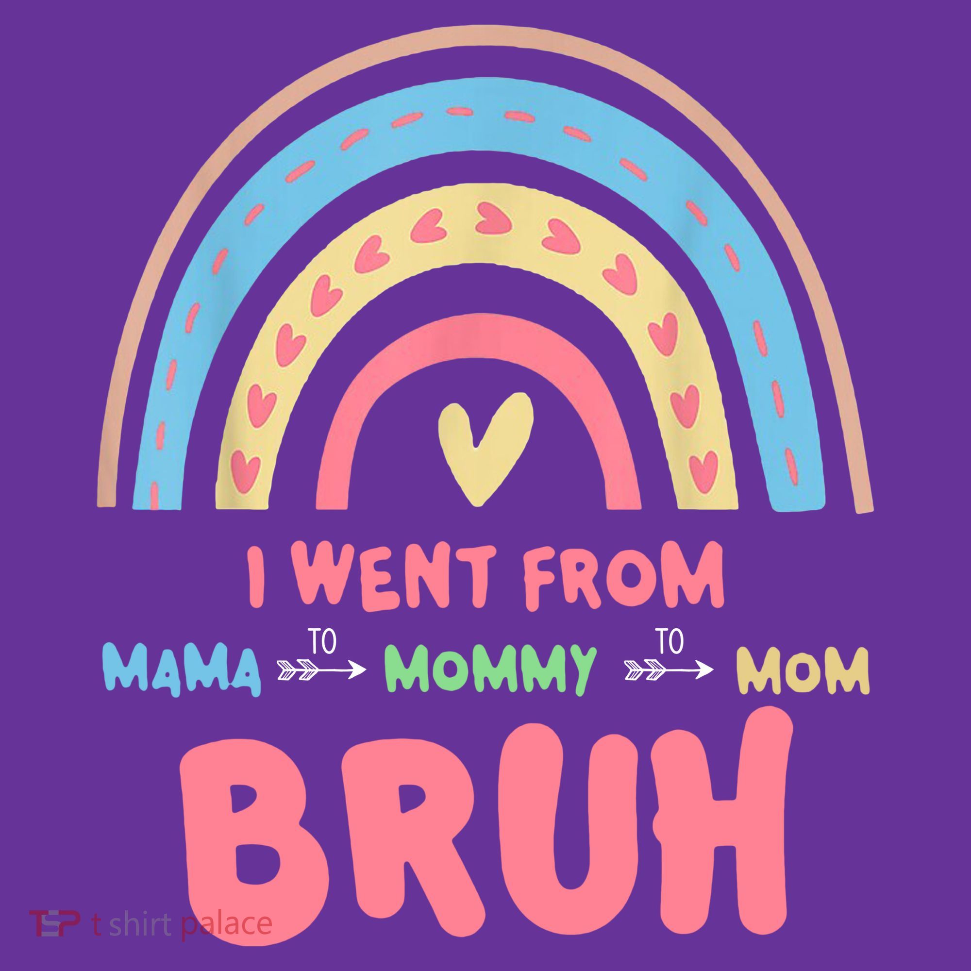I Went From Mama To Mommy To Mom Bruh Rainbow Mousepad