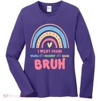 I Went From Mama To Mommy To Mom Bruh Rainbow Women's Long Sleeve Shirt thumb 0