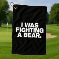 I Was Fighting A Bear Funny Injury Get Well Gift Golf Towel thumb 1