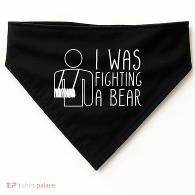I Was Fighting A Bear Broken Arm Cool Gift USA-Made Doggie Bandana