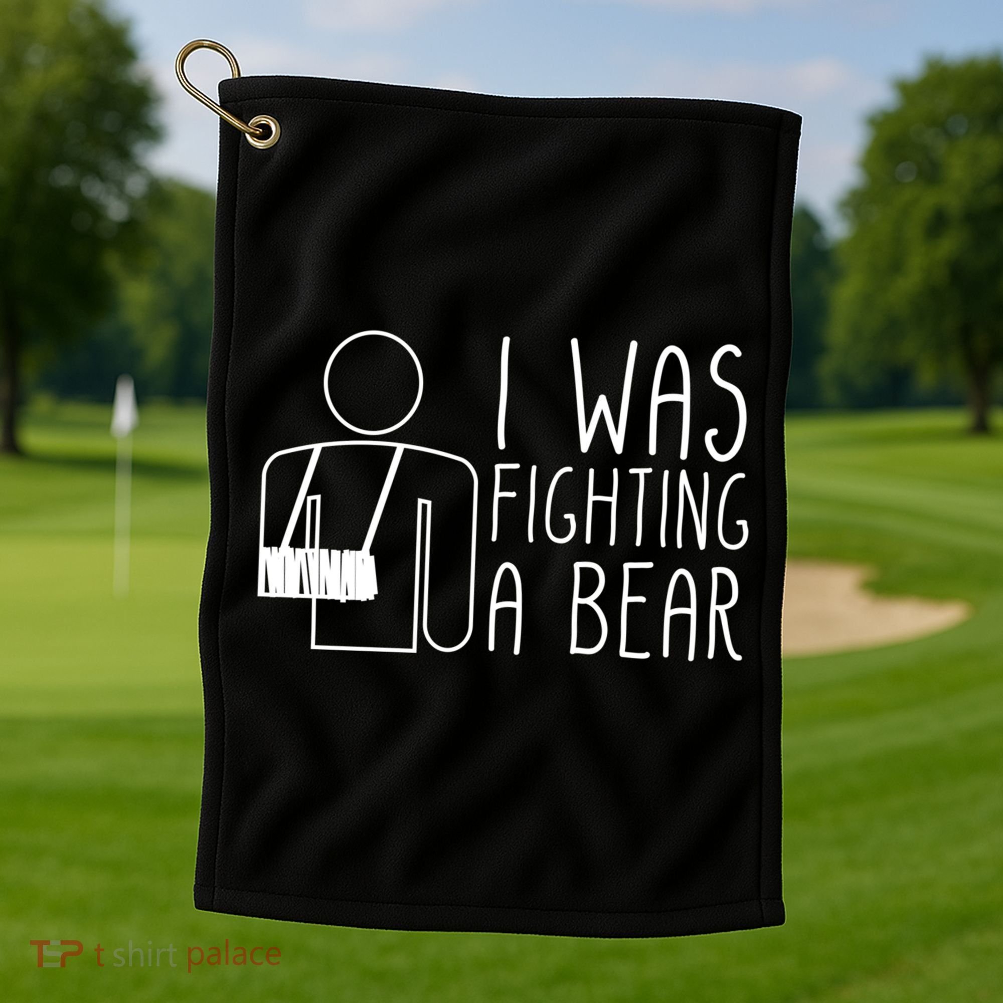 I Was Fighting A Bear Broken Arm Cool Gift Golf Towel