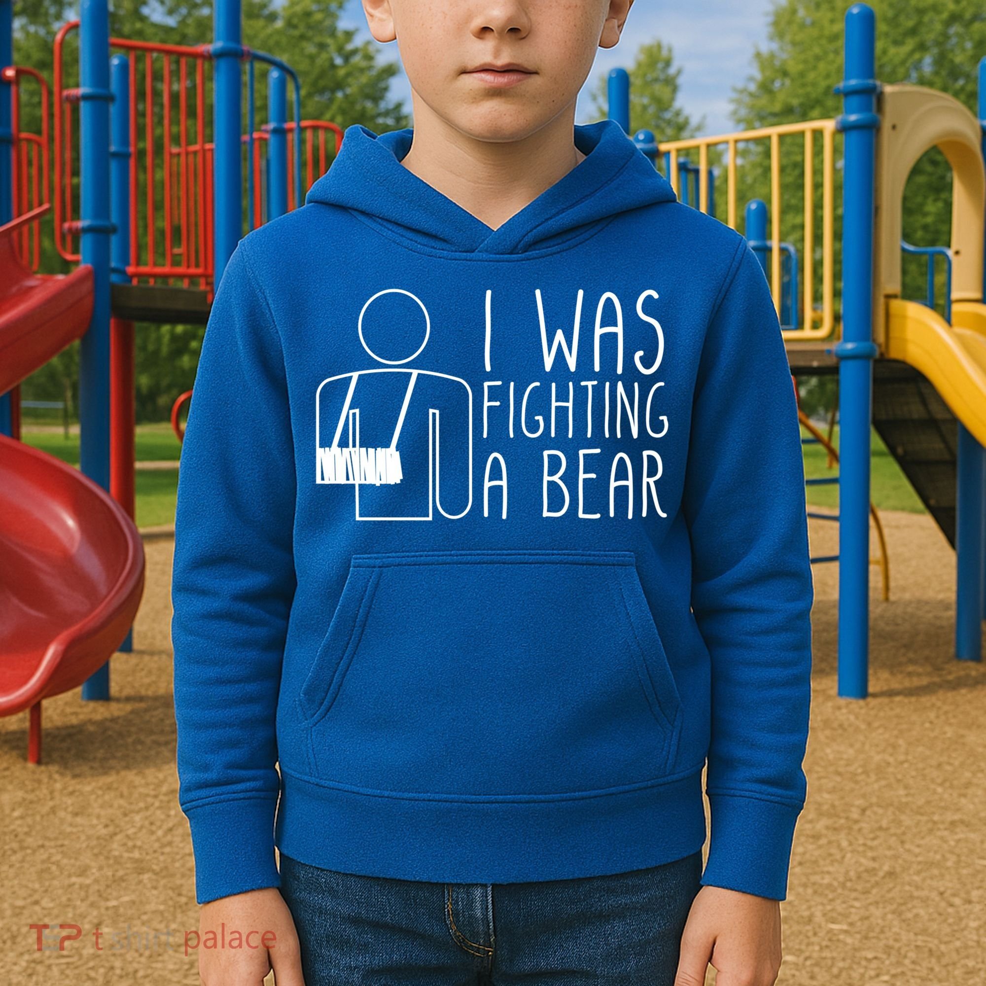 I Was Fighting A Bear Broken Arm Cool Gift Kids Hoodie