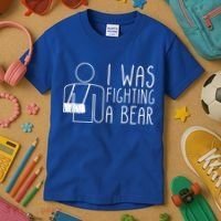 I Was Fighting A Bear Broken Arm Cool Gift Kids T-Shirt thumb 3
