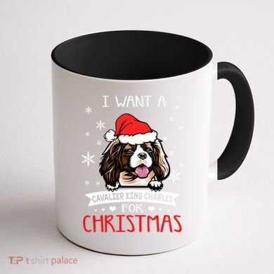 I Want For Christmas Is A Cavalier King Charles Spaniel Gift Coffee Mug back