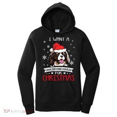 I Want For Christmas Is A Cavalier King Charles Spaniel Gift Women's Hoodie