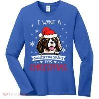 I Want For Christmas Is A Cavalier King Charles Spaniel Gift Women's Long Sleeve Shirt thumb 0
