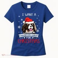 I Want For Christmas Is A Cavalier King Charles Spaniel Gift Women's T-Shirt thumb 0