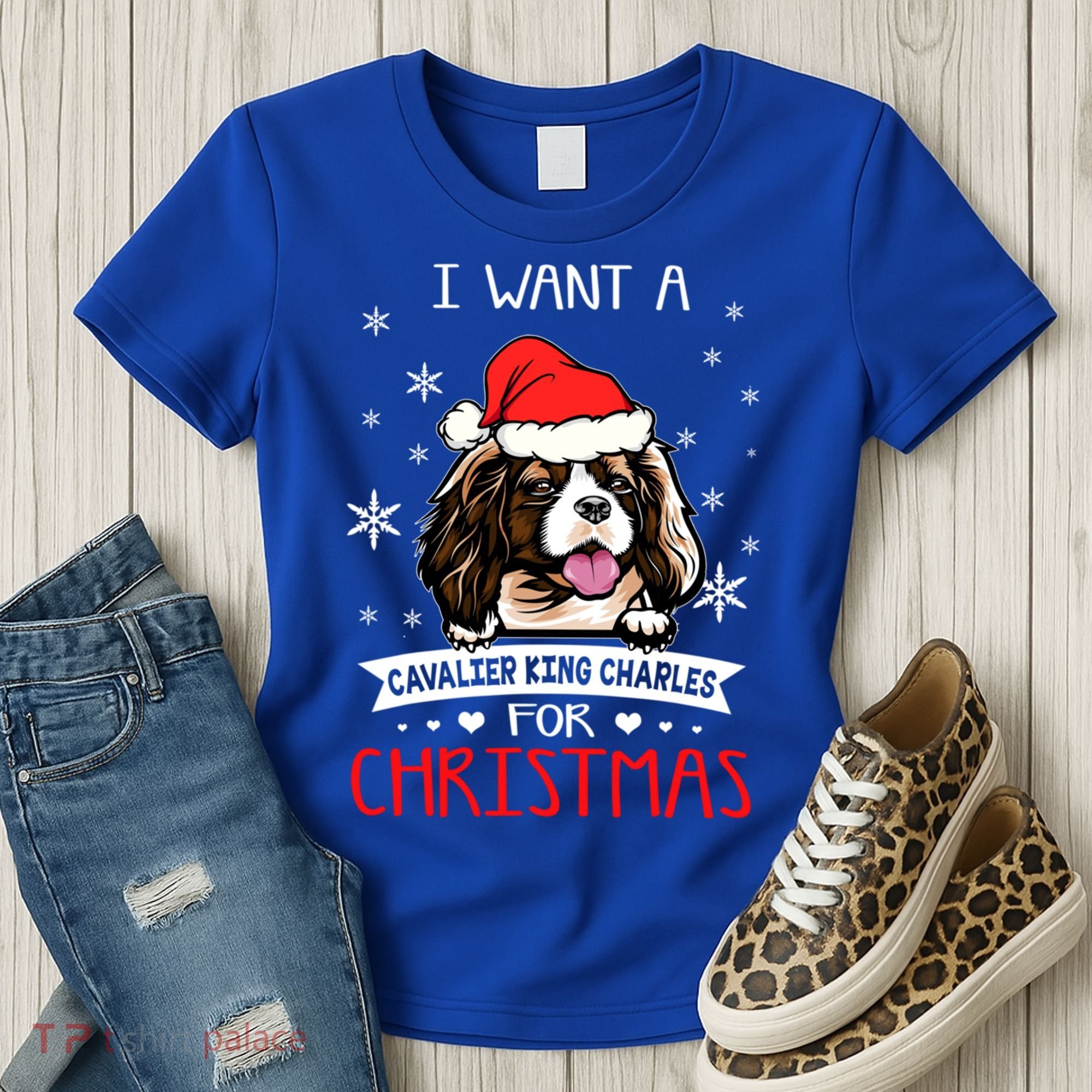 I Want For Christmas Is A Cavalier King Charles Spaniel Gift Women's T-Shirt