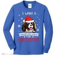 I Want For Christmas Is A Cavalier King Charles Spaniel Gift Kids Long Sleeve Shirt thumb 0