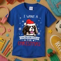 I Want For Christmas Is A Cavalier King Charles Spaniel Gift Kids T-Shirt thumb 3