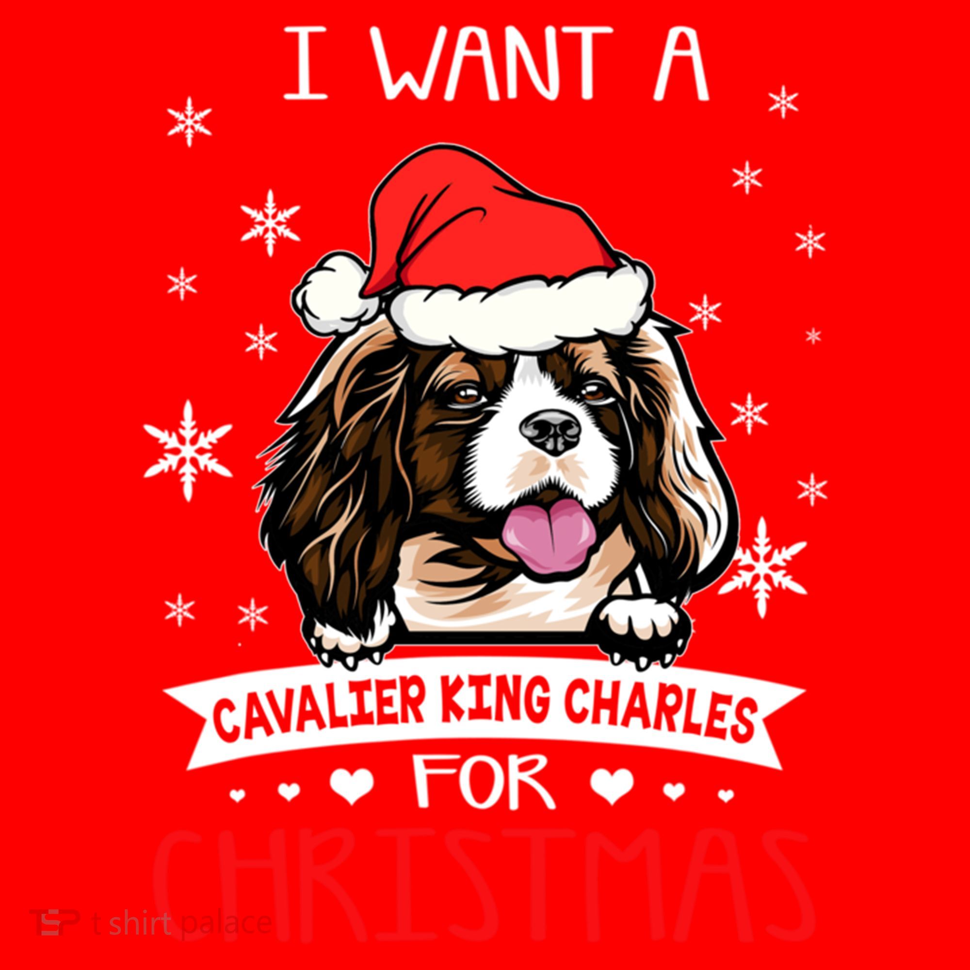 I Want For Christmas Is A Cavalier King Charles Spaniel Gift Santa Hat