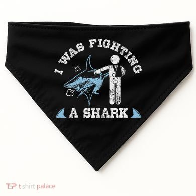 I Was Fighting A Shark Funny Arm Broken USA-Made Doggie Bandana