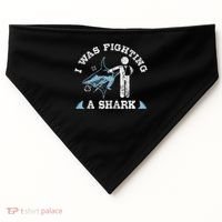 I Was Fighting A Shark Funny Arm Broken USA-Made Doggie Bandana thumb 0