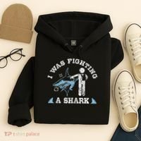 I Was Fighting A Shark Funny Arm Broken Hoodie thumb 4