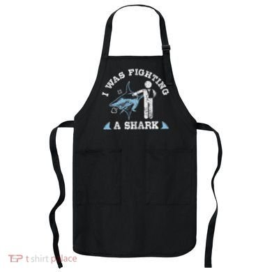 I Was Fighting A Shark Funny Arm Broken Apron
