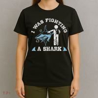 I Was Fighting A Shark Funny Arm Broken T-Shirt thumb 4
