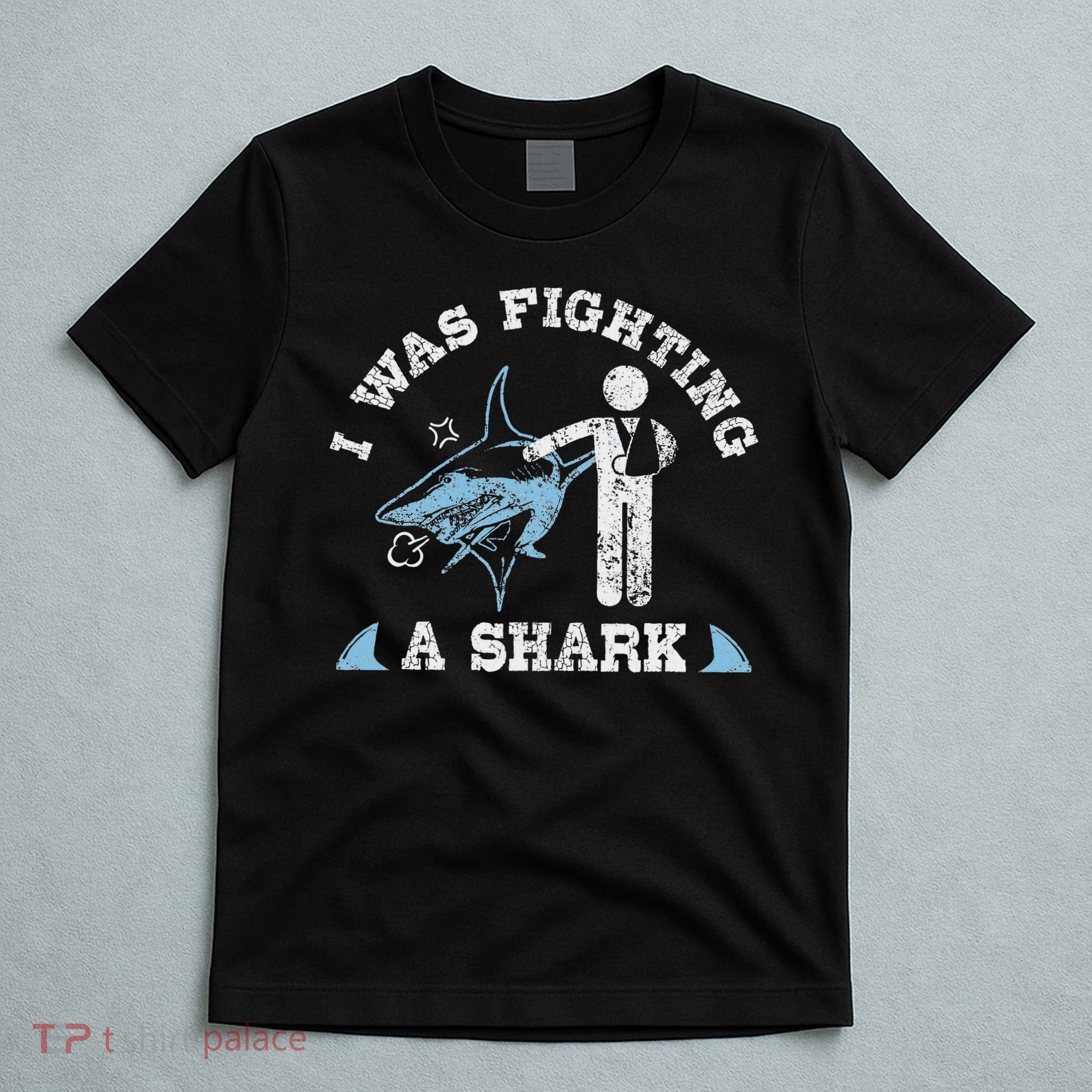I Was Fighting A Shark Funny Arm Broken T-Shirt