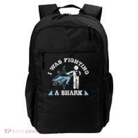 I Was Fighting A Shark Funny Arm Broken Backpack thumb 0