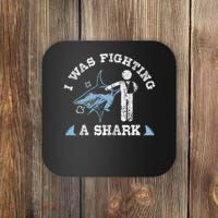 I Was Fighting A Shark Funny Arm Broken Coaster thumb 0