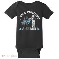 I Was Fighting A Shark Funny Arm Broken Baby Bodysuit thumb 0