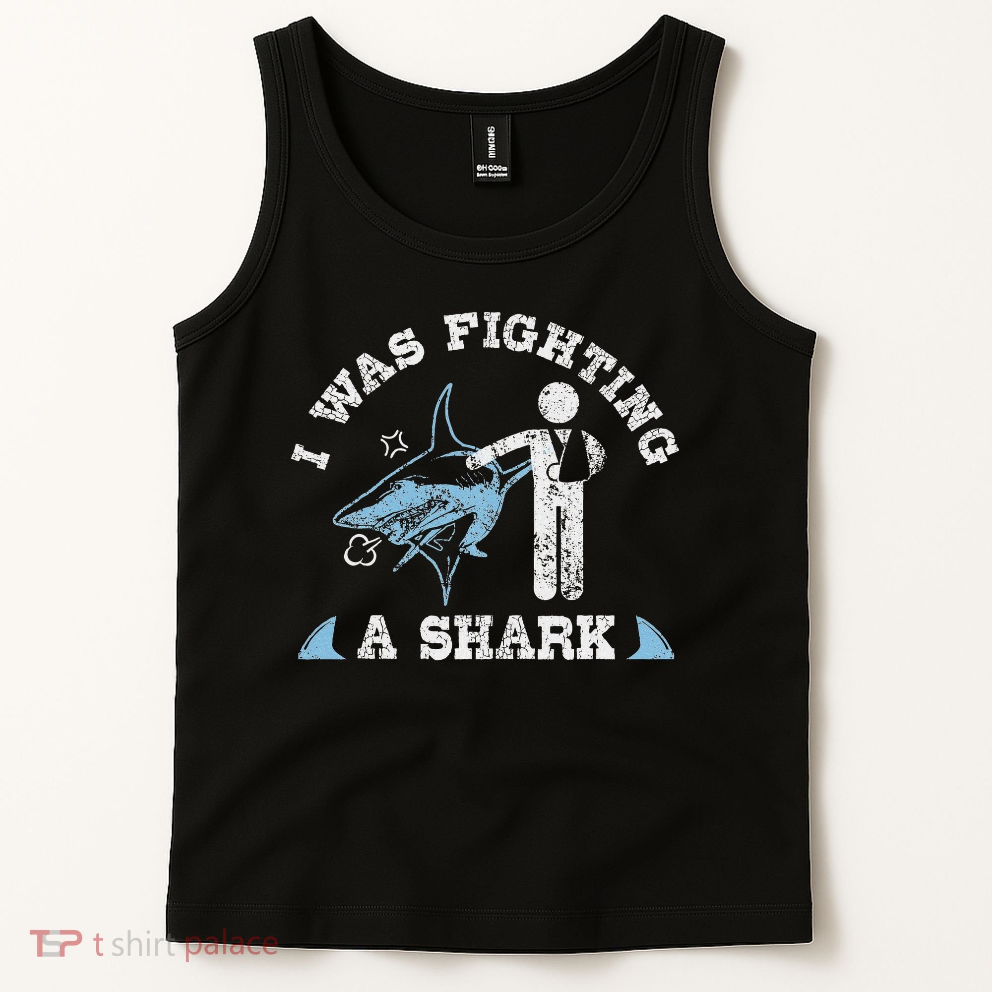 I Was Fighting A Shark Funny Arm Broken Tank Top