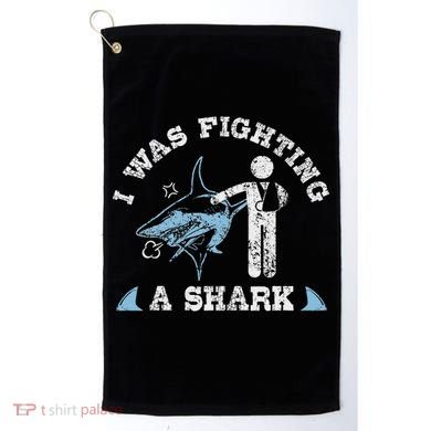 I Was Fighting A Shark Funny Arm Broken Golf Towel