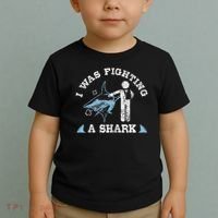 I Was Fighting A Shark Funny Arm Broken Toddler T-Shirt thumb 2