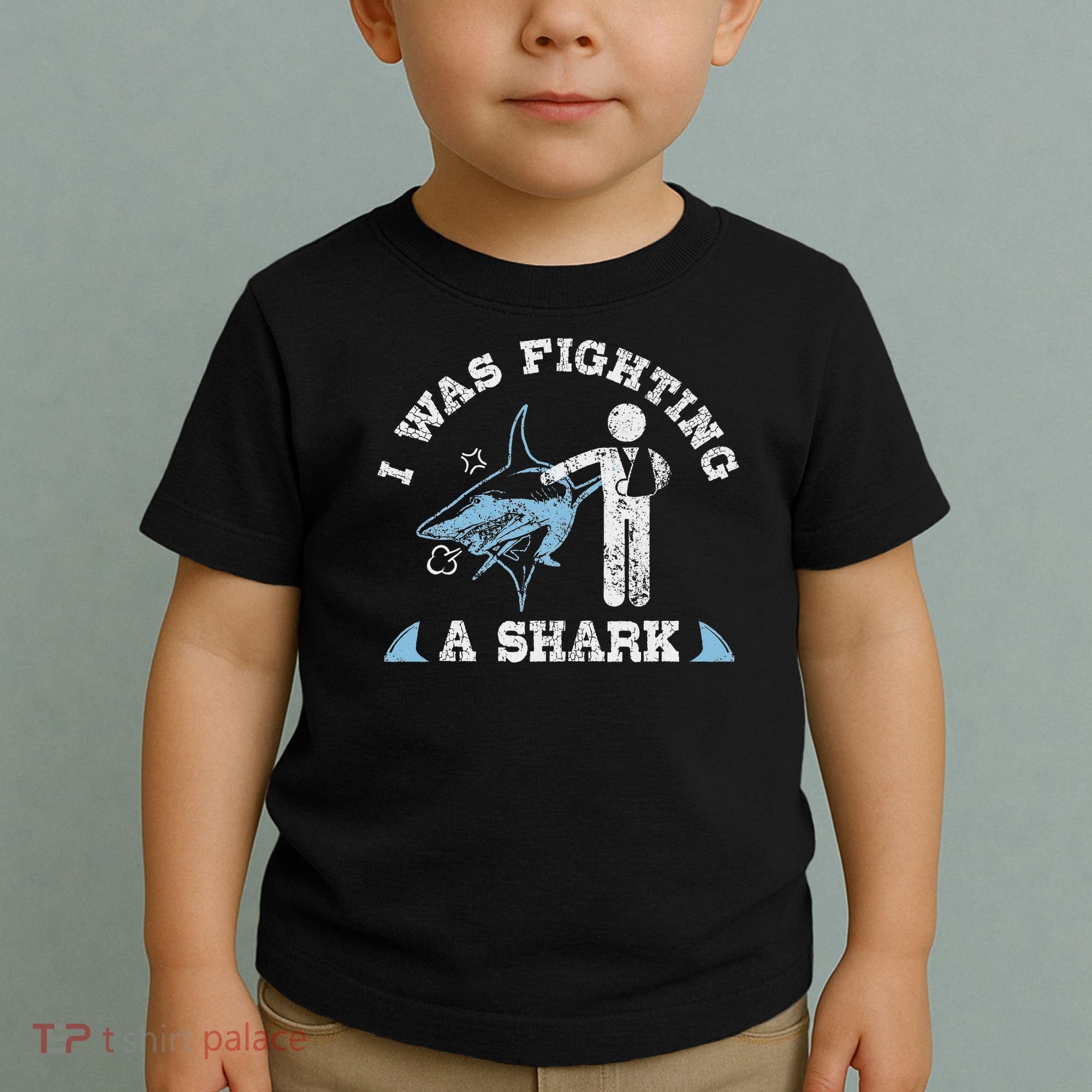 I Was Fighting A Shark Funny Arm Broken Toddler T-Shirt