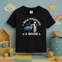 I Was Fighting A Shark Funny Arm Broken Toddler T-Shirt thumb 3