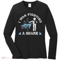 I Was Fighting A Shark Funny Arm Broken Women's Long Sleeve Shirt thumb 0