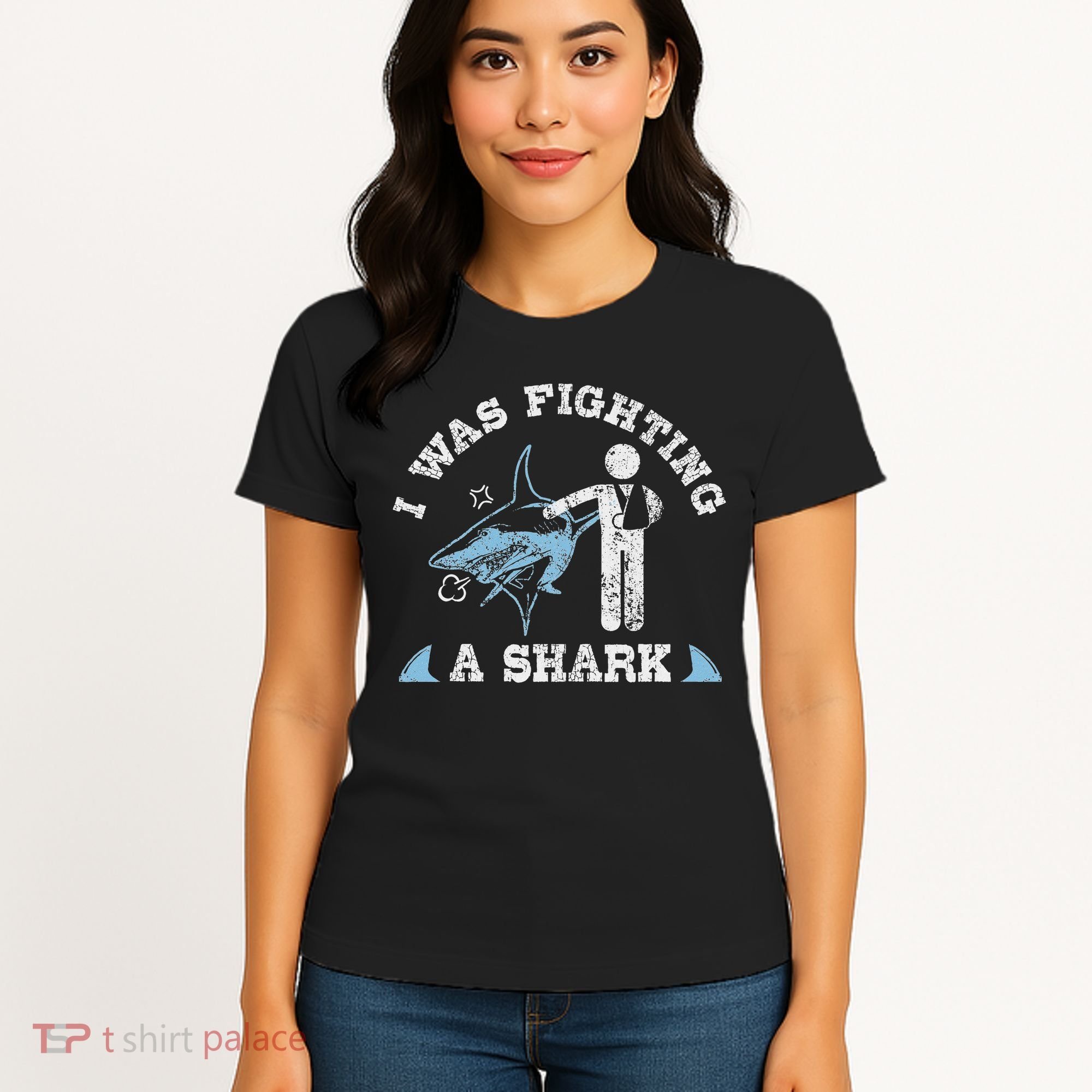 I Was Fighting A Shark Funny Arm Broken Women's T-Shirt
